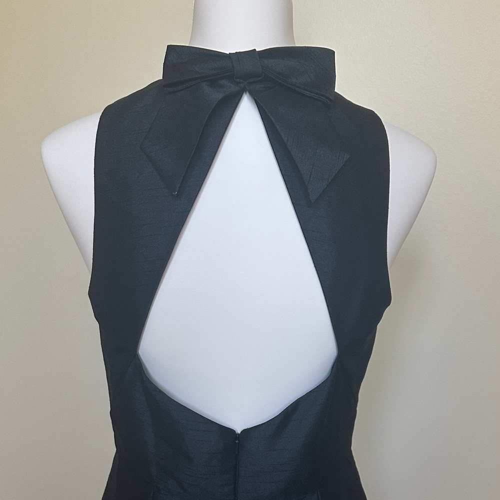 Alfred Sung D734 Black Halter Bow Back Mermaid Gown Size 8 |Formal Bridesmaid - Picture 4 of 9